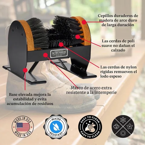 Vista 3 de Deluxe Scrusher - Rascador de botas para exteriores resistente con cepillos
