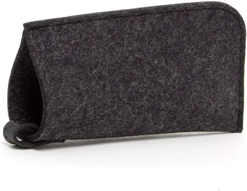 Vista 5 de Graf Lantz Funda protectora para lentes, 100% de lujo de lana merina, fieltro de lana merina, sin arañazos, lentes, carbón