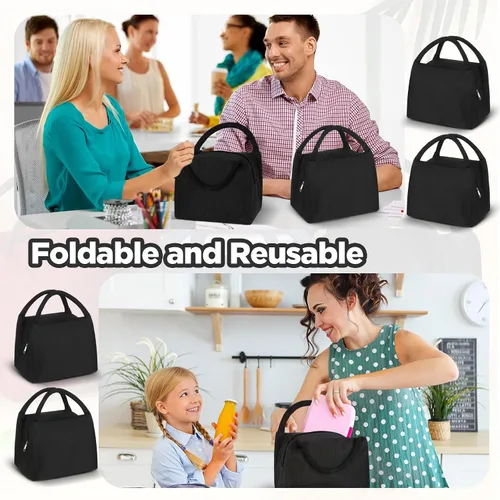 Vista 4 de Chunful 24 bolsas de almuerzo reutilizables con aislamiento a granel, bolsas de almuerzo reutilizables a prueba de fugas con interior de papel