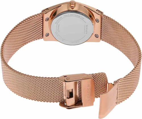 Vista 5 de Skagen Grenen Lille Reloj de mujer con malla de acero inoxidable o correa de cuero