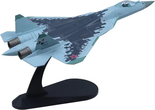 Vista 3 de Su-57 Felon - Aviones fundidos a presión a escala 1/100, modelo de avión de metal para coleccionista, entusiasta de la aviación, coleccionable