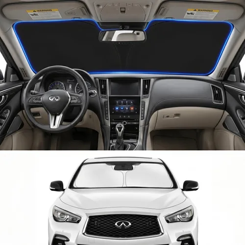 Vista 87 de Parasol para parabrisas para BMW X1 E84 2016-2024 2025, accesorios – Cubierta de parasol para parabrisas de ventana delantera, ajuste personalizado
