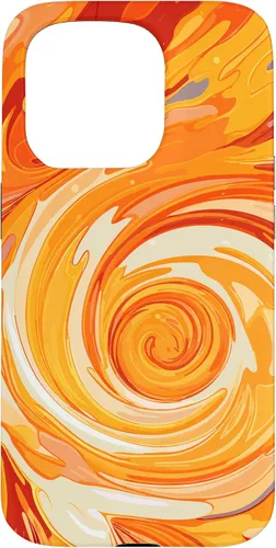 Vista 14 de iPhone 16 Swirl Orange Color Illustration Pattern Abstract Art Case