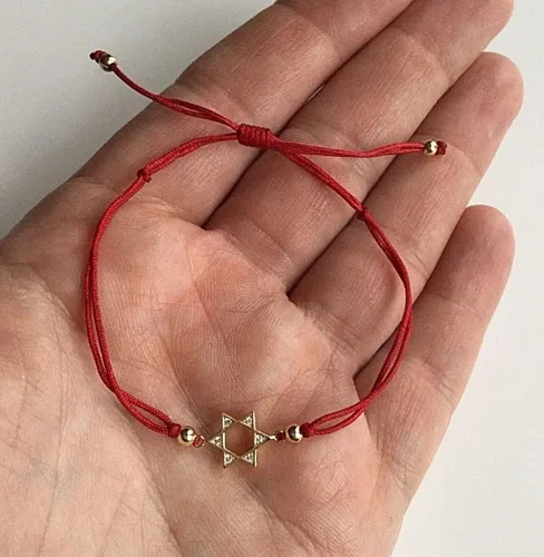 Vista 3 de PULSERA 925 PLATA CON BANO DE ORO ESTRELLA DE DAVID-B96