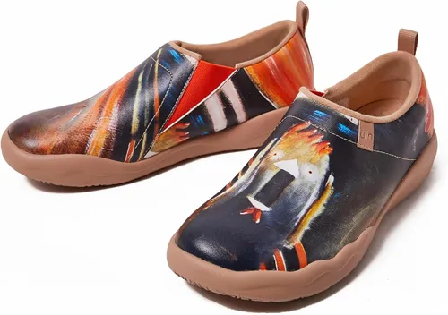 Vista 7 de UIN Zapatos de viaje para caminar para hombre, sin cordones, de lona, informales, ligeros, cómodos y modernos, diseño de perritos felices Ahhhhh