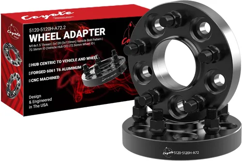 Vista 14 de Wheel Accessories Parts 2 espaciadores de rueda centrados en buje 5 en 4.724 in 0.197x4.724 in 0.787 in grueso 2.857 in Hub M14x1.5 14x1.5 rosca
