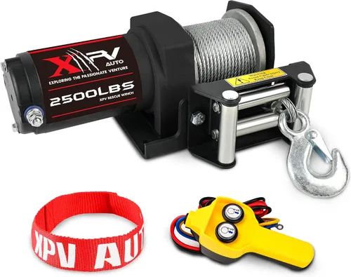 Vista 8 de XPV AUTO 2500lbs Cabrestante Eléctrico de 12V Cuerda Sintética de Nylon para Remolque de ATV UTV Barco Remolque