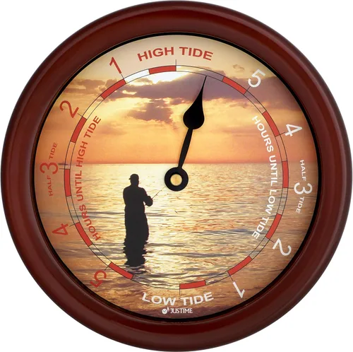 Vista 7 de JUSTIME Reloj de Marea Atlántico de 8.5 Pulgadas para la Costa Este, Reloj de Marea Alta y Baja con Estuche Resistente al Agua de Plástico, Gráficos