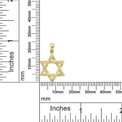 Vista 6 de PORI JEWELERS Colgante hexagonal de oro amarillo de 14 quilates con diseño de estrella de David, joyería fina, el mejor regalo de bendición