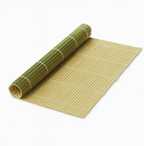 Vista 3 de JapanBargain S-3155, Alfombrilla de rodillo de bambú verde para sushi de 9-1/2 pulgadas, cuadrada