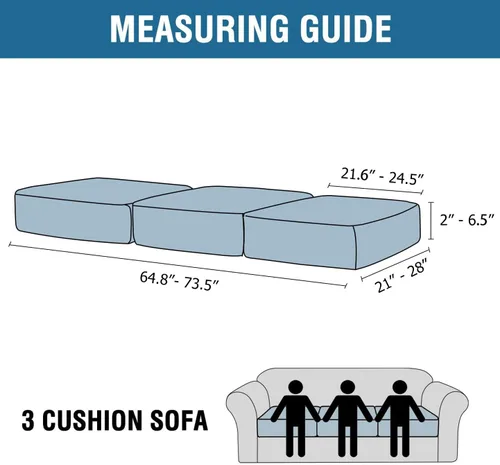 Vista 2 de H.VERSAILTEX Fundas Impermeables para Cojines de Asiento de Sofá, Fundas de Sofá para Asientos, Protectores Antideslizantes para Cojines de Sofá