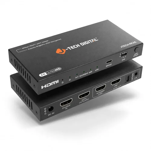 Vista 7 de J-Tech Digital Premium Quality 1080P HDMI a HDMI + Audio (SPDIF + RCA estéreo) Convertidor y extractor de audio (JTDAT5CH)