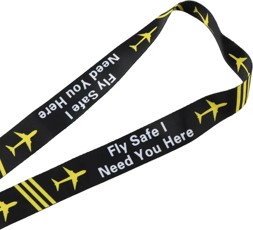 Vista 4 de MYOSPARK Llavero Pilot Lanyards con hebilla de seguridad desmontable "I Need You Here" (identificación de piloto)