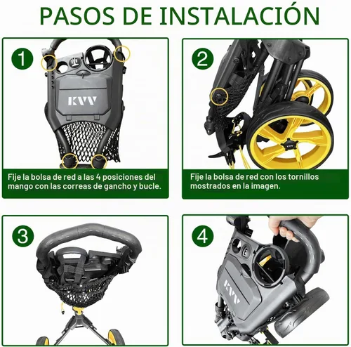 Vista 2 de KVV Organizador universal de carrito de golf Bolsa de almacenamiento de malla de poliéster