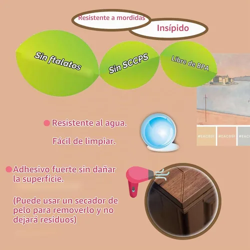 Vista 7 de saicheek 4 Piezas Grande (Longitud: 1.7 pulgadas) Protector de Esquina de Silicona a Prueba de Bebés, Protectores de Esquina de Mesa para Bebé