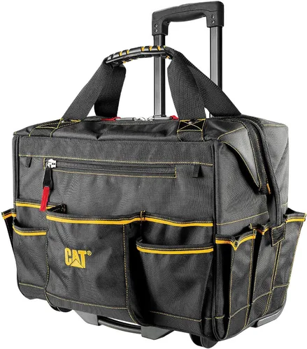 Vista 11 de Cat Bolsa de herramientas de boca ancha de 13 pulgadas con 3 bolsillos exteriores, interior de alta visibilidad, parte inferior reforzada