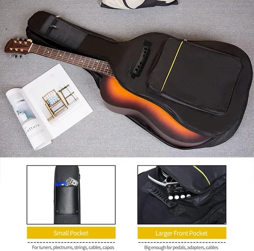 Vista 3 de Mdvora Paquete de 2 Fundas para Guitarra, Estuche para Guitarra Eléctrica de 38 40 41 Pulgadas, Funda Impermeable Oxford para Guitarra Eléctrica