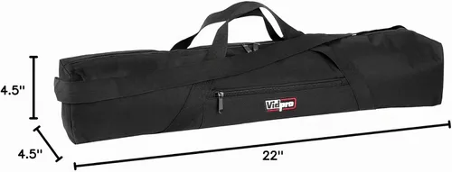 Vista 8 de VidPro TC-22 Estuche de transporte con cremallera de 22 pulgadas de largo con correa para el hombro y asa de transporte para visores, trípodes
