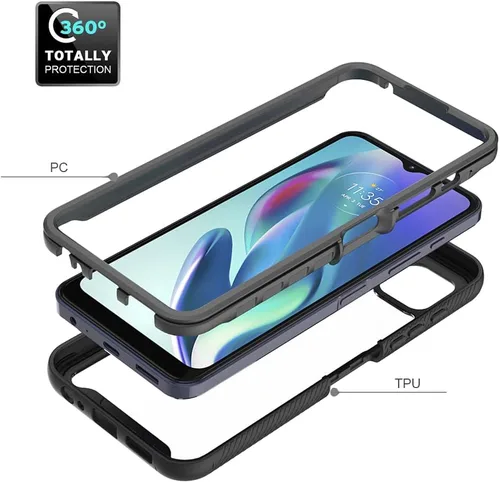 Vista 2 de Funda protectora para Motorola Moto G50 5G, anticaídas y absorción de golpes, color negro mate