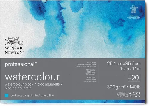 Vista 9 de Winsor & Newton Bloque de papel de acuarela profesional, 7" x 10", prensado en frío