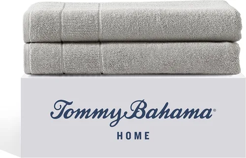 Vista 27 de Tommy Bahama - Toallas de baño, 100% algodón suave y absorbente, resistentes a la decoloración y a la decoloración, toallas de baño de peso medio