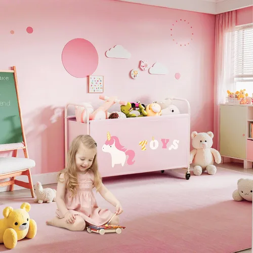 Vista 3 de GRANNY SAYS Caja de juguetes grande 135L para niñas, almacenamiento de Rosa
