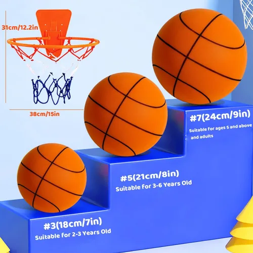 Vista 7 de Baloncesto silencioso, baloncesto silencioso para interiores, baloncesto silencioso 2024, baloncesto sin ruido, baloncesto silencioso de drible, un