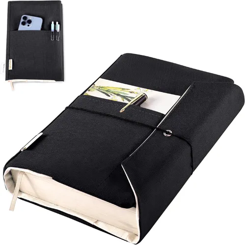 Vista 22 de Fundas de libro de lienzo, protector de libro lavable, funda de libro para novelas de tapa blanda, funda de libro ajustable para tapa dura
