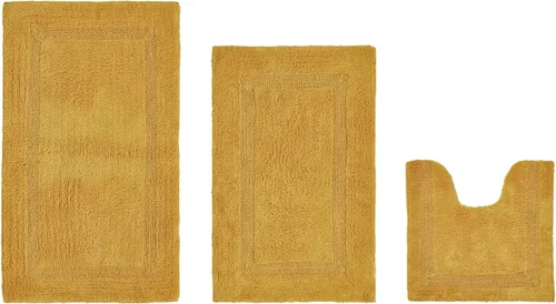 Vista 290 de Better Trends - Juego de 2 alfombras de baño 100% algodón, extra suaves, con borlas, de 17" x 24", alfombra de baño superabsorbente y reversible