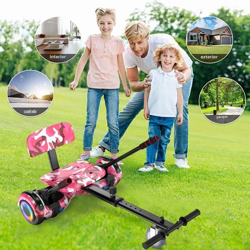 Vista 6 de LIEAGLE Self-Balancing Scooter with Seat Attachment Adjustable Frame All-Terrain Go Kart with LED Lights, Bluetooth Speaker, 7.75 MPH Max Speed