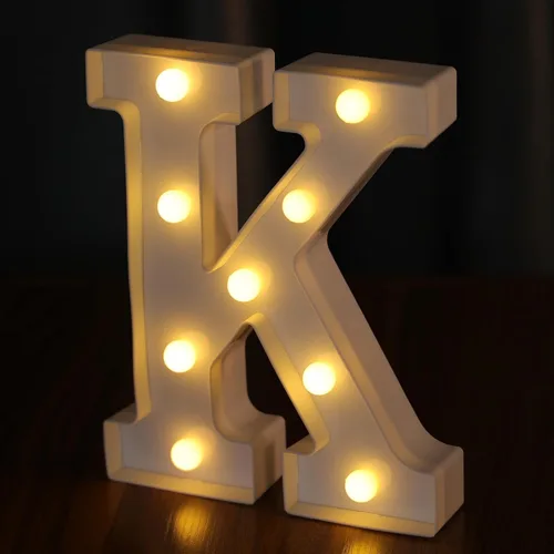Vista 31 de Letras Iluminadas, Luces de Letras LED 26 del Alfabeto, Letra Iluminada Decorativa, Letras de Marquesina LED que Funcionan con Pilas para Fiesta