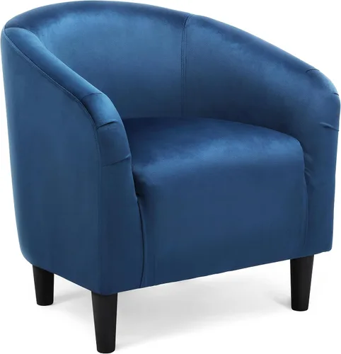 Vista 22 de Topeakmart Silla de barril, silla de acento de sherpa suave, silla auxiliar de club, estilo moderno, asiento profundo, sillón de barril para sala