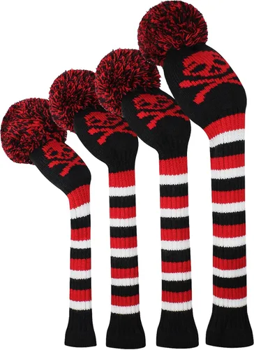 Vista 12 de Scott Edward Knit Wood Golf Club Head Covers 4 Pieces Knitted Item Fit Over Well Driver Wood(460cc) Fairway Wood and Hybrid(UT)