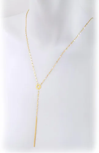 Vista 2 de Collar de barra sólida de Lariat de oro amarillo de 14 quilates 280in