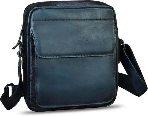 Vista 2 de IVTG Bolso de mensajero de cuero genuino para hombre, bolso de hombro, bolso de hombro casual, mochila de trabajo y negocios