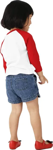 Vista 4 de Camiseta de béisbol Ma Croix para bebés y jóvenes de manga raglán 34 Slim Comfort Fit Jersey niños niños pequeños Tee