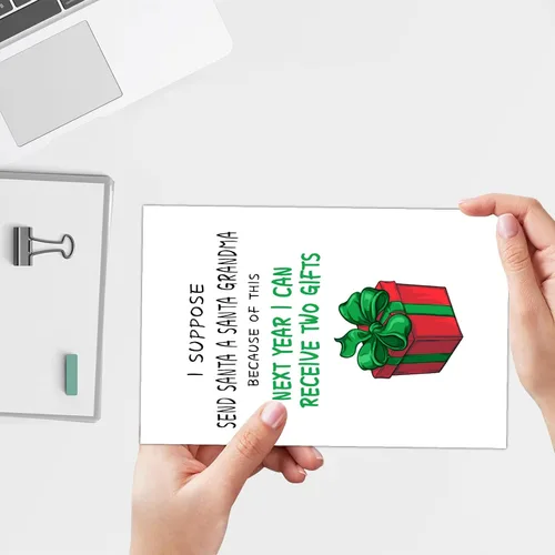 Vista 2 de Joycard Tarjetas de Navidad divertidas y humorísticas, tarjetas de felicitación de Año Nuevo, tarjeta de felicitación de Navidad para novio, novia