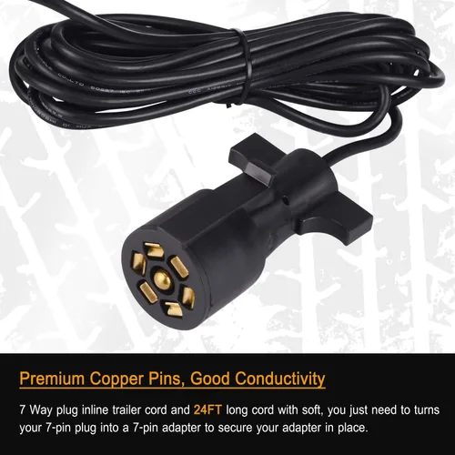 Vista 2 de Linkitom Kit de luces LED magnéticas para remolque, cable de 24 pies con enchufe de 7 pines, impermeable IP68, aprobado por DOT