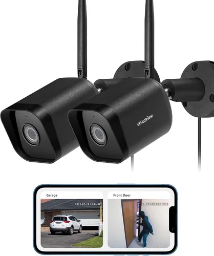 Vista 10 de LaView - Cámaras de seguridad para exteriores 3K 5MP HD, cámaras para seguridad del hogar con detección humana por IA, resistentes al agua IP65