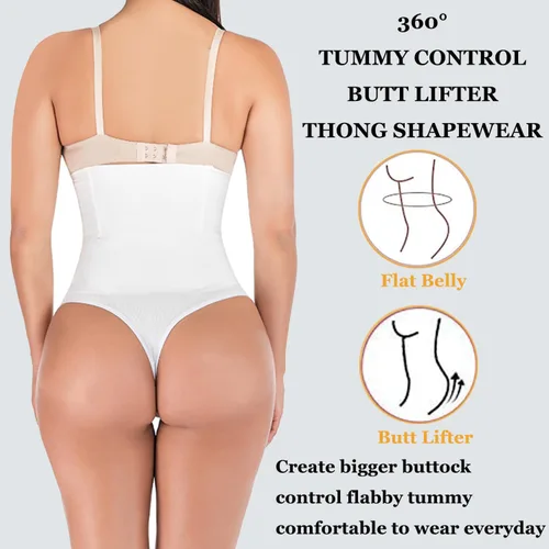 Vista 3 de FLORATA Bragas moldeadoras para mujer con control de abdomen, ropa interior de cintura alta