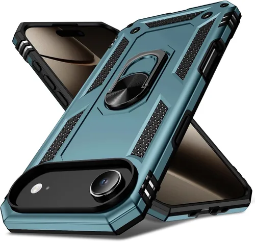 Vista 9 de Korecase Funda para iPhone 17 Pro con soporte de anillo, grado militar, resistente, a prueba de golpes, protección de cuerpo completo para Apple