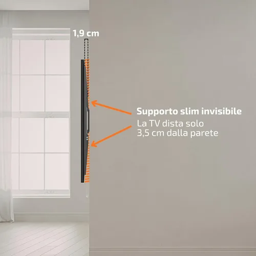 Vista 4 de Superior Electronics - Soporte fijo para TV de pared de 60" a 100" (extra delgado), negro con nivel incluido - SUPSTV007