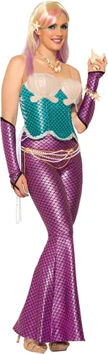Vista 2 de forum novelties Mermaid corsé mujer, azul