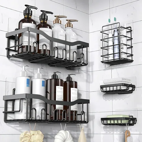 Vista 7 de Shower Caddy Adhesive Replacement Hooks, Heavy Duty Adhesive Strips