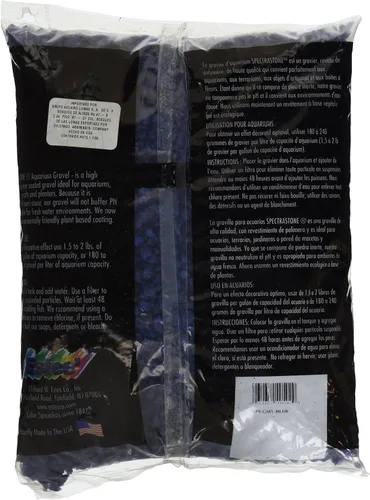 Vista 2 de Spectrastone - Grava de acuario azul especial para acuarios de agua dulce, bolsa de 5 libras