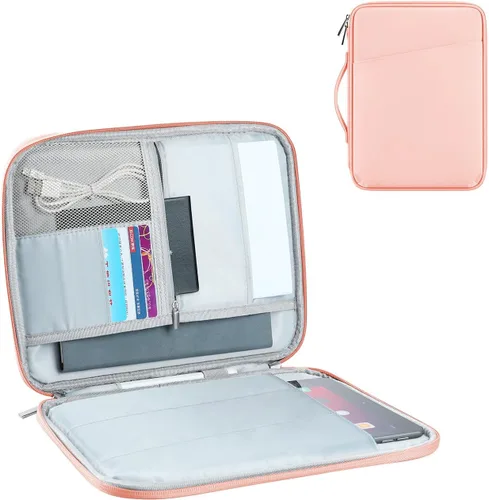 Vista 14 de Funda de transporte para tablet de 12.9 pulgadas, máxima protección para tu iPad Pro, Surface Pro, Galaxy Tab S8 Plus y más (PU-rosa, 12.9 pulgadas)
