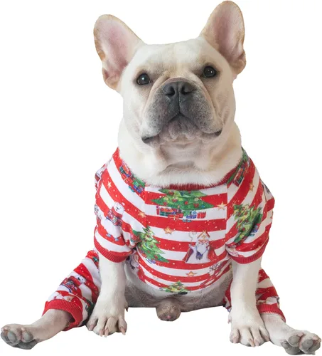 Vista 2 de CuteBone - Pijama mameluco de Navidad para perros, linda para vacaciones de invierno, P186XS