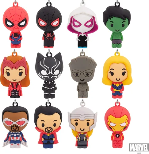 Vista 6 de Calendario de Adviento de Cuenta Regresiva de Marvel de Hallmark Conjunto de Árbol de Navidad en Miniatura con 12 Adornos Mini, Plástico