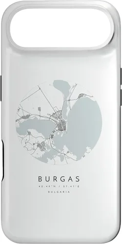 Vista 27 de Burgas Bulgaria Coordinates map - Carcasa para iPhone 16