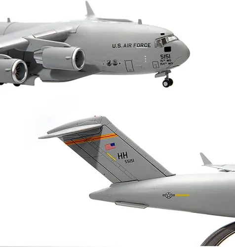 Vista 2 de MOUDOAUER Aleación US C-17 Transporte Avión Modelo 1:200 Modelo Simulación Exposición Ciencia Militar Colección